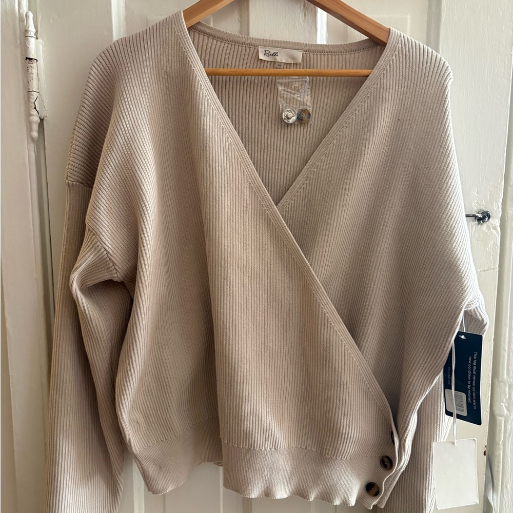 Beige Wrap Sweater